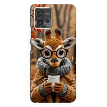 Друкований чохол 'Звірята з кавою' для Motorola MOTO G72 – Жираф з кавою