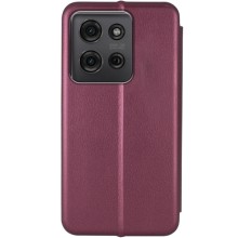 Кожаный чехол-книжка Classy для Motorola Moto G75 5G – Бордовый