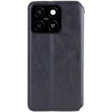 Кожаный чехол-книжка GETMAN Cubic (PU) для Motorola Moto G75 5G – Черный