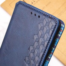 Шкіряний чохол-книжка GETMAN Cubic (PU) для Motorola Moto G75 5G – Синій