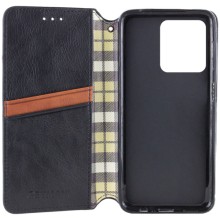 Шкіряний чохол-книжка GETMAN Cubic (PU) для Motorola Moto G75 5G – Чорний