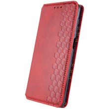 Шкіряний чохол-книжка GETMAN Cubic (PU) для Motorola Moto G75 5G – Червоний