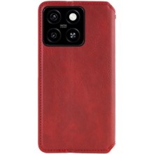 Шкіряний чохол-книжка GETMAN Cubic (PU) для Motorola Moto G75 5G – Червоний