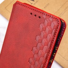 Шкіряний чохол-книжка GETMAN Cubic (PU) для Motorola Moto G75 5G – Червоний