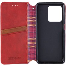 Шкіряний чохол-книжка GETMAN Cubic (PU) для Motorola Moto G75 5G – Червоний