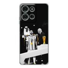 Чехлы для Motorola Moto G75 (Leo чемпион) (AlphaPrint) (Месси в накидке)