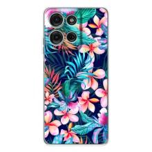Чехол для Мото G75 - с принтом (Дизайнерские) (AlphaPrint) (Красочные цветы)