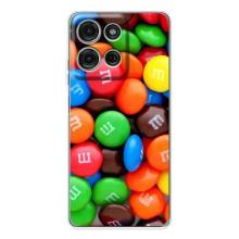 Чехол с изображением  вкусной еды для Motorola Moto G75 – Разноцветные M&M'S