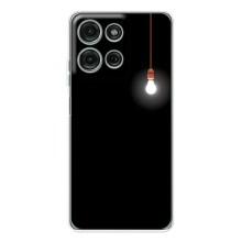 Чехол с картинками на черном фоне для Motorola Moto G75 – Лампочка