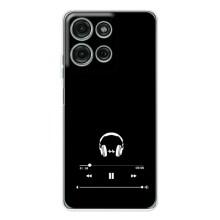 Чехол с картинками на черном фоне для Motorola Moto G75 – Плеер
