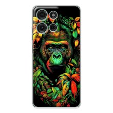 Чохол з Мавпами Motorola Moto G75 - (AlphaPrint) – Мавпа в квітах