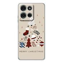 Чехол Санта Клаус для Motorola Moto G75 (Merry Christmas)