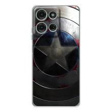 Чехол с Щитом Капитана Америки на Motorola Moto G75 – Ретро Щит Капитана