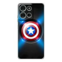 Чехол с Щитом Капитана Америки на Motorola Moto G75 – Яркий Щит Капитана