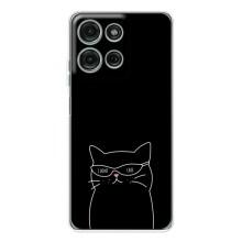Чехол с рисунком кот на Motorola Moto G75 – Равнодушный кот