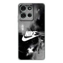 Чехол с логотипом Найк на Motorola Moto G75 – Найк дымчатый