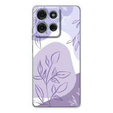 Силиконовый чехол с принтом в цветах на Motorola Moto G75 – Фиолетовый дизайн