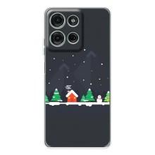 Силиконовый бампер на рождество для Motorola Moto G75 (Город зимний)