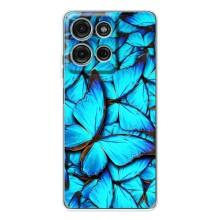 Силиконовый бампер с картинкой животных для Motorola Moto G75 (Крылья бабочек)