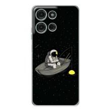 Силіконовый Чохол з принтом "Космонавти" на Motorola Moto G75 – Космонавт на рибалці