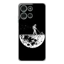 Силіконовый Чохол з принтом "Космонавти" на Motorola Moto G75 – Космонавт