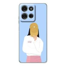 Силиконовый Чехол на Motorola Moto G75 с картинкой Стильных Девушек (Желтая кепка)