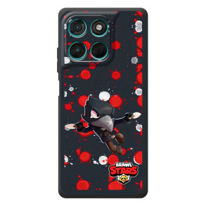 Бампер (ТПУ) с принтом Brawl Stars на Мото Джи77 (Черный Ворон)