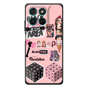 Чехлы с картинкой для Motorola Moto G77 – BLACK PINK коллаж