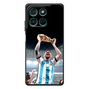 Чехлы Лео Месси Аргентина для Motorola Moto G77 (Счастливый Месси)