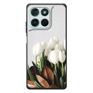 Чехлы с картинкой (Тюльпаны) на Мото Джи77 (Букет тюльпанов)