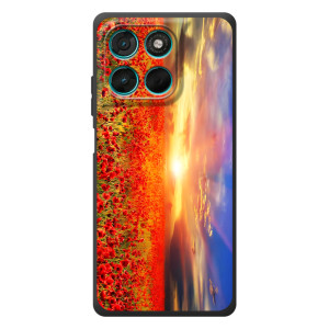 Чехлы с картинкой (Тюльпаны) на Мото Джи77 (Поле тюльпанов)