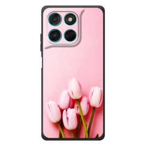 Чехлы с картинкой (Тюльпаны) на Мото Джи77 (Розовые тюльпаны)