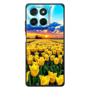 Чехлы с картинкой (Тюльпаны) на Мото Джи77 (Желтые тюльпаны)
