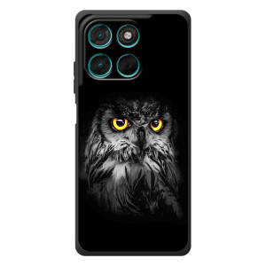 Чехлы с принтом СОВЫ для Motorola Moto G77 – Сова на чёрном
