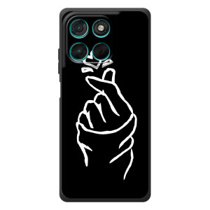 Чехлы (Знак сердечка) на Motorola Moto G77 – Сердце на черном