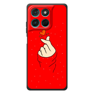 Чехлы (Знак сердечка) на Motorola Moto G77 – Сердце на красном