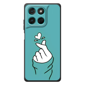 Чехлы (Знак сердечка) на Motorola Moto G77 – Сердечко на бирюзовом