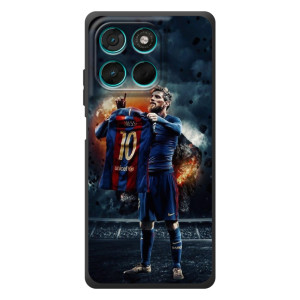 Чехол Месси футболист для Motorola Moto G77 – Месси с футболкой