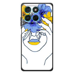 Чехол на Motorola Moto G77 Украинский дизайн (Украинка на всю голову)