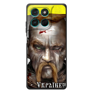 Чехол с картинкой (Патриотический КОЗАК) на Motorola Moto G77 (Одноглазый Козак)