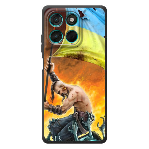 Чехол с картинкой (Патриотический КОЗАК) на Motorola Moto G77 (Сильный Козак)