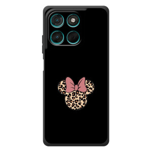 Чехол с леопардовым принтом на Motorola Moto G77 – Леопардовая Минни