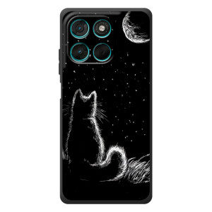 Чехол с принтом для Motorola Moto G77 (AlphaPrint) Модные коты