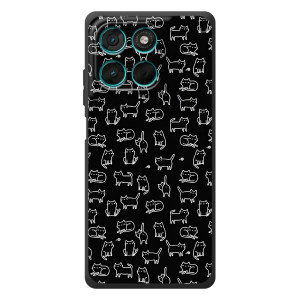 Чехол с принтом для Motorola Moto G77 (AlphaPrint) Модные коты