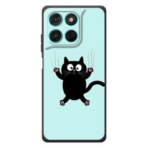Чехол с принтом для Motorola Moto G77 (AlphaPrint) Модные коты