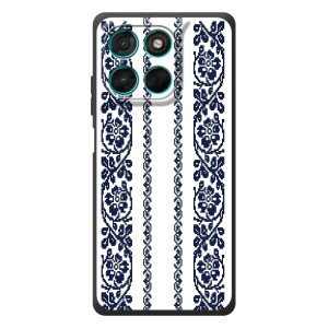 Силіконовый Чохол на Motorola Moto G77 з картинкой Вишиванки (Синя вишиванка)
