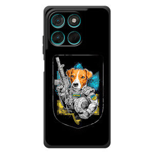 Чехол с принтом для Motorola Moto G77 – Патрон Воин