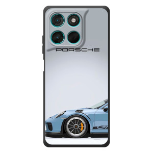 Чехол с авто Порше для Motorola Moto G77 – Голубой Порше