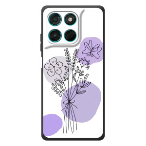 Силиконовый чехол с принтом в цветах на Motorola Moto G77