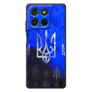 Чехол с украинским гербом на Motorola Moto G77 – Гербы на синем